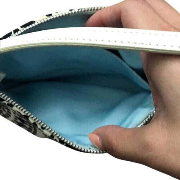 COACH Vintage Black & White Paisley Print Canvas & Leather Tote & wristlet - Picture 10 of 16